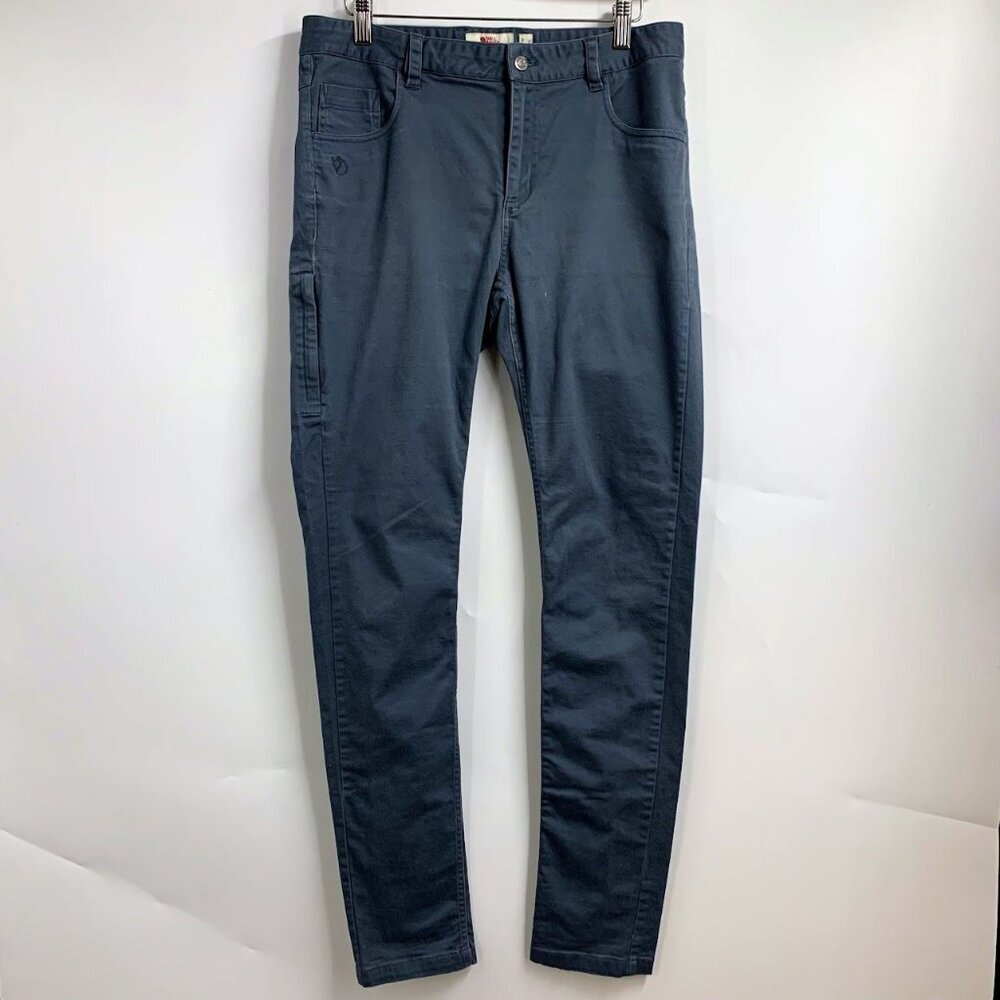 FjallRaven Women's Flat Front Zipper Pocket Cotton Tapered Chinos Size 32